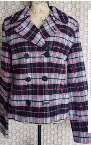 UNDERCOVER Cappotto Pea ROSA Victoria's Secret donna rosa stampa a quadri misto lana PICCOLO