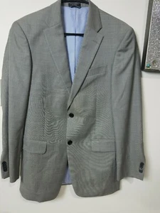 Tommy Hilfiger Men's R36 Gray Sharkskin Trim Fit Blazer Jacket 100% Wool - Picture 1 of 10