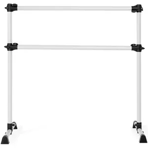 4ft Portable Double Freestanding Ballet Barre 29" Base Home Adjustable Silver - Picture 1 of 6