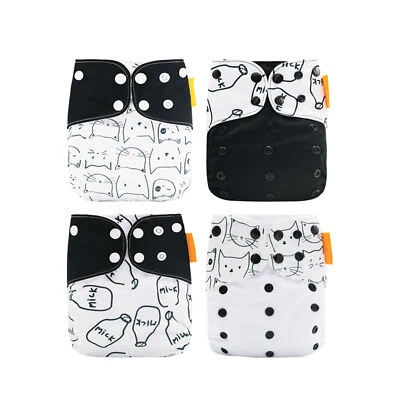 4PCS  Cloth Diaper Washable Reusable Stretchable Cloth Pocket Diapers P1R9 - Image 1 of 4