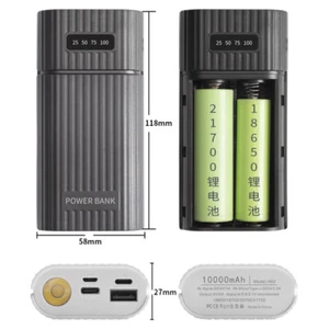 For 18650/21700 Battery Pack DIY Power Bank Case Shell DC5V 2A/PD Fast Charging - Zdjęcie 1 z 18