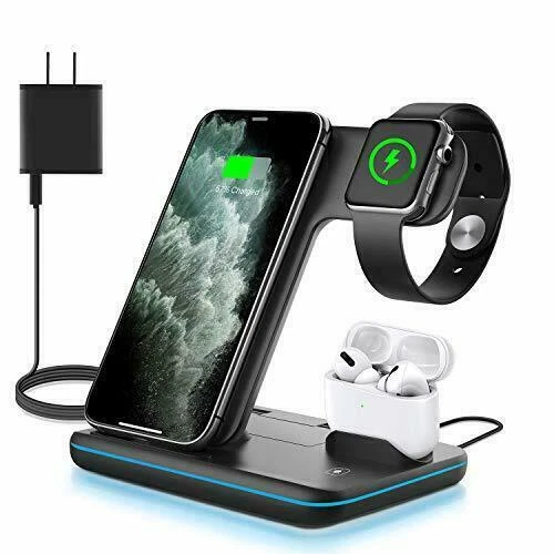 Waitiee Wireless Charger 3 in 1 15w Fast Charging Station for Apple iWatch Se/6 - Image 1 of 1