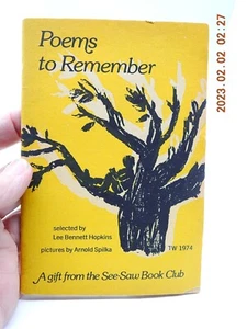 Poems To Remember See-Saw Book Club 1973 Poetry Pocket Book - Imagen 1 de 5