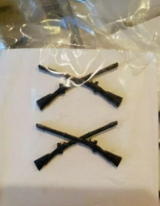 Lot of 2 B.O.S. Infantry Officer subdued metal pins us army reserve arng militia - Picture 1 of 2