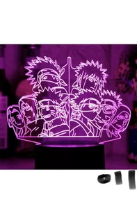 Obito Uchiha Kakashi Hatake Rin Nohara Anime 3D Lamp Naruto Night Light Decor - Picture 1 of 7