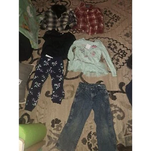 Fun Kids Mix 5-8 Adjustable legendary Gold Jeans, OshKosh Flannel, Micros jacket - Picture 1 of 6