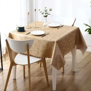 Square Table Cloth Waterproof Heavy Duty Vinyl Tablecloths Wipeable Washable ... - Picture 1 of 7