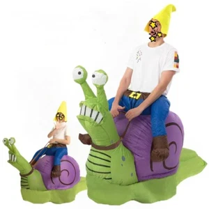 Adult Inflatable Ride On Snail Costume Halloween Party Kids Blow up Fancy Dress - Picture 1 of 5