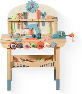 Werkzeugkoffer Kinder Werkbank, Holzspielzeug Kinderwerkzeug Ab 2 3 4 Jahre Mont - Bild 1 von 12