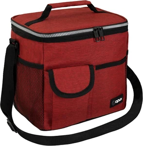 Insulated Lunch Bag for Men Women, Leakproof Heather Red Lunch Box for Work, Por - Picture 1 of 26