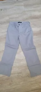 NYDJ khaki chino Capri pants womens 2 stretch flat front zip closure gray - Picture 1 of 9