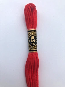 DMC 666 ' BRIGHT RED ' CROSS STITCH 8m SKEIN-THREAD   FREE PP - Picture 1 of 3
