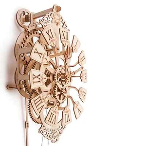 Mecánico Truco de madera 3D rompecabezas de madera Péndulo Reloj de pared Autoensamblaje set - Imagen 1 de 12