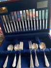 canteen with a partial set of silver plated cutlery