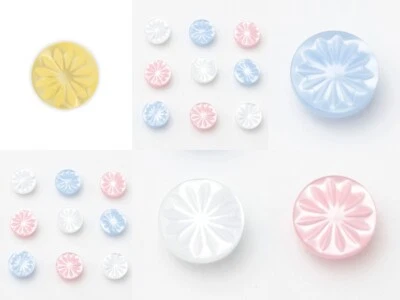 10 x Star Shank Baby Children Buttons White Lemon Pink Blue 3 Size - Image 1 of 4