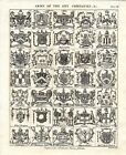 Antique engraving, Noorthouck, Arms of the City Companies, &c. Plate III