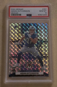 Panini Mosaic 2022 Aidan Hutchinson Rookie Mosaic Prizm RC PSA 10 gemas Mint Lions - Imagen 1 de 2