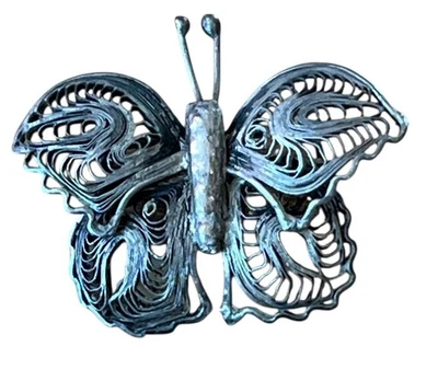 Broche PIN MARIPOSA FILIGRANA PLATA VINTAGE Foto 1 de 4