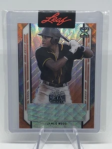 2021 LEAF METAL DRAFT JAMES WOOD ORANGE WAVE RC 1/1 ONE OF ONE XRC ROOKIE - Picture 1 of 2
