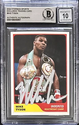 Mike Tyson Signed 2024 Fiterman Sports Exclusive Card BAS 16605897 Auto 10 Undis - Image 1 of 2