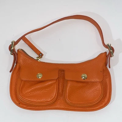 DKNY - Cartera de cuero de grano francés, naranja Foto 1 de 4