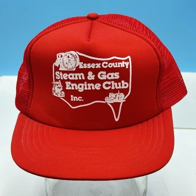 Gorra de camionero Essex County Steam Gas Engine Show McGregor ON malla roja SnapBack Foto 1 de 4