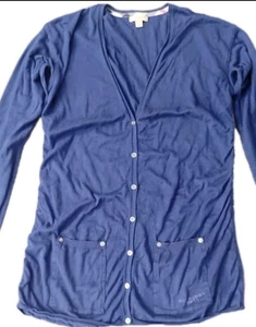 Burberry Dark Blue Long Cardigan Size M - Picture 1 of 7
