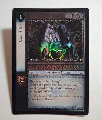 Decipher LOTR TCG Fellowship of the Ring BLACK STEED 1R208 FOIL LP - Image 1 of 4