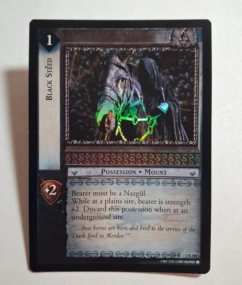 Decipher LOTR TCG Fellowship of the Ring BLACK STEED 1R208 FOIL LP - Image 1 of 4