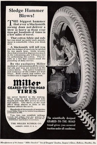 1917 Miller Tires: Sledge Hammer Blows Vintage Print Ad - Picture 1 of 1