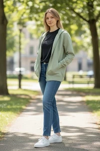 All In Motion Moosgrün Damen Fleece Hoodie Gr. XXL Neu mit Etikett - Bild 1 von 6