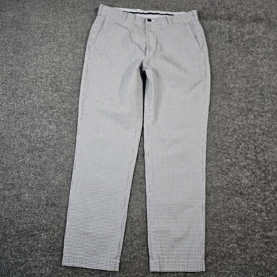Pantalones Brooks Brothers Seersucker Hombre 34X30 Azul Blanco Cuadros Clark Calce Recto Foto 1 de 4