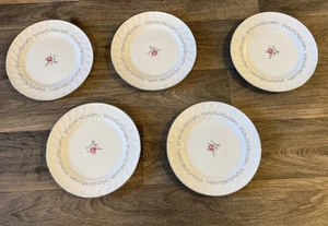 Japan Fine China "ROYAL SWIRL" Rose Set of 5 Dinner Plates 10 1/4" Replacements - Picture 1 of 5