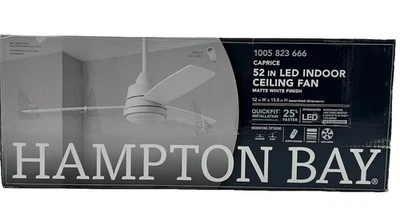 Hampton Bay Caprice 52 in Integrated LED Matte Ceiling Fan White with Remote - Image 1 of 4