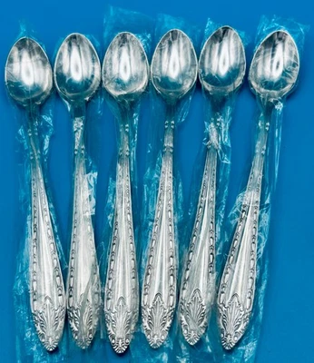 6 SEIS cucharas de té heladas Reed & Barton MARIE ANTOINETTE 7 5/8 cubiertos de acero inoxidable Foto 1 de 4