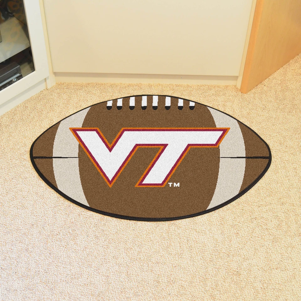 Virginia Tech Hokies NCAA 22x35 Bath Bedroom Area Door Welcome Football Mat Rug - Image 1 of 1