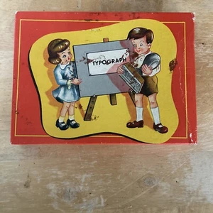 Antique Vintage Childrens Typograph Play Set Unique! - Picture 1 of 3