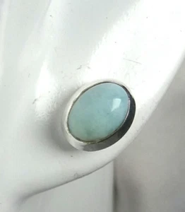 Larimar Ohrstecker 925 Silber ca. 9 x 7 mm schöne, gleichmäßige Struktur UNIKAT - Bild 1 von 12