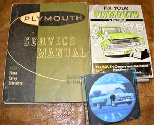 1955 Plymouth Service Manuals Belvedere Savoy Plaza Hy-Fire V8 Powerflow 6 - Picture 1 of 5