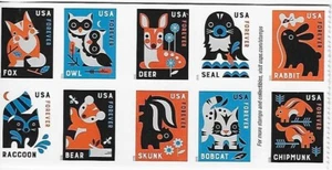 Bloque de 10 estampillas para siempre de animales salvajes bebé de Estados Unidos Scott #6013-6022 - Imagen 1 de 1