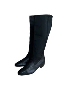 Dries Van Noten leather/nylon hight zip black boots women's 37,5 IT - Picture 1 of 9