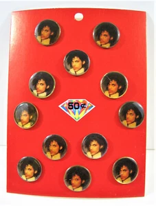 Pin de concierto de colección Prince Musician Rock Band exhibición de 12 en tarjeta stock antiguo - Imagen 1 de 2