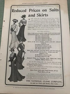 Publicité nationale imprimée manteau et costume 1902 originale vintage décor illustré mode - Photo 1/4