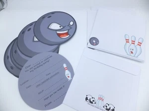 Bowling Ball Game Sport Invitation Birthday Party Cards 12 Cards & Envelopes - Picture 1 of 5