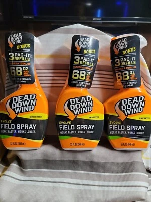 3pk-Dead Down Wind Odor Eliminating Unscented Evolve Field Spray 3 Refills 32 oz - Image 1 of 2