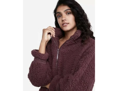 Новый с Ярлыками EXPRESS одиннадцать шерпа флис четверть молнии толстовка сливы XS S M - Изображение 1 из 2