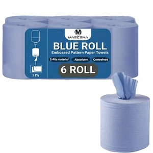 BESTE QUALITÄT blau weiß Rollen 2-lagig geprägt Küche Handpapier Handtuch Stoff - Bild 1 von 9