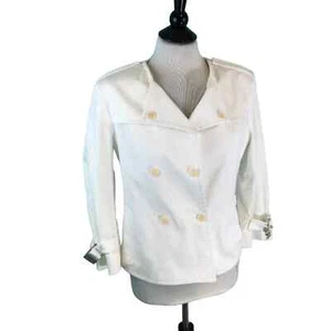 Calvin Klein White Moto Buckle Jacket Small NWOt - Picture 1 of 8