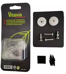 Vitavia Greenhouse Door Wheels 22mm Kit with sliders. Genuine Vitavia.  Free P&P - Picture 1 of 17