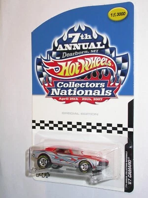 Hot Wheels 2007 Convención Nacional de Coleccionistas 67 Camaro naranja en tarjeta 1/3000 Foto 1 de 4